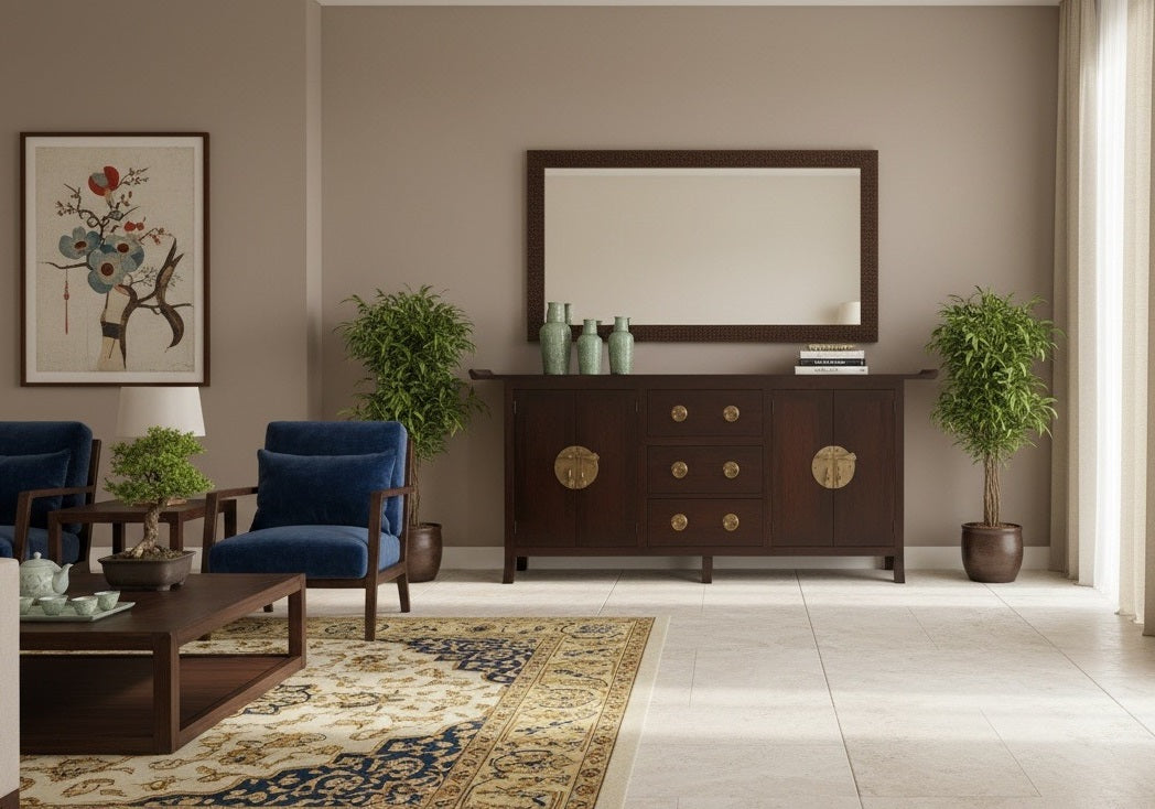 Aparador estilo asiático y colonial a medida AM-14166