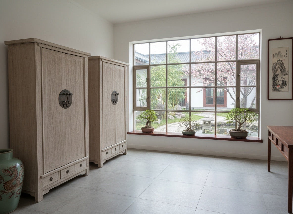 Armario a medida de estilo colonial-asiático - AM-14278