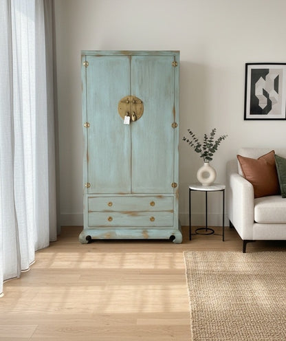 Armario de boda chino  asiático-colonial en madera de teca a medida AM-14231