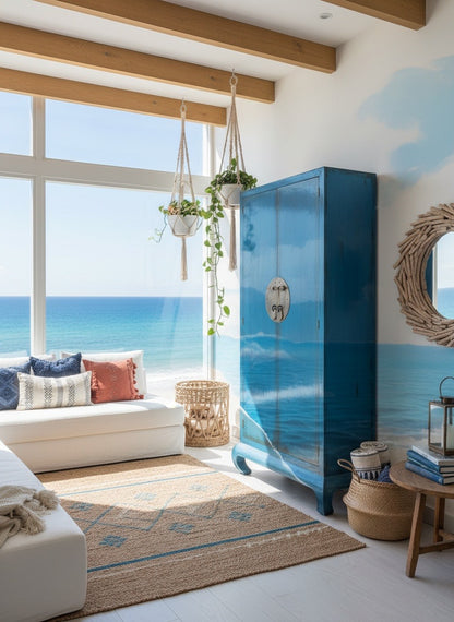 Armario de boda chino  asiático-colonial en madera de teca a medida AM-14231