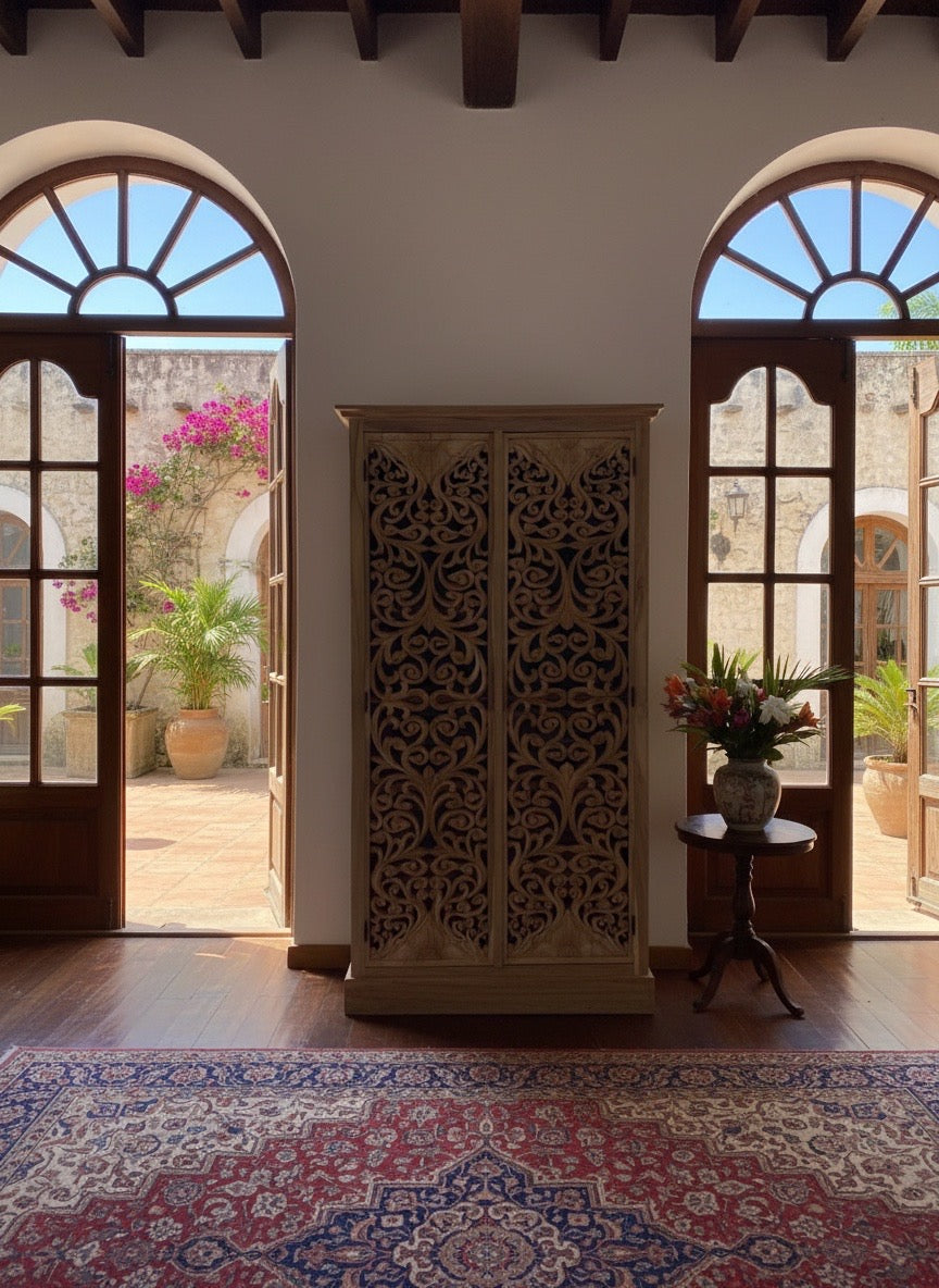 Armario estilo colonial-asiático en madera de teca AM-14264