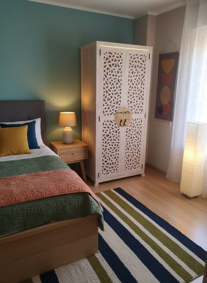 Armarios de estilo colonial-oriental a medida teca y metal AM202107151140