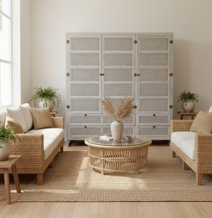 Armario teca y Fibras naturales, a medida AM202404111831