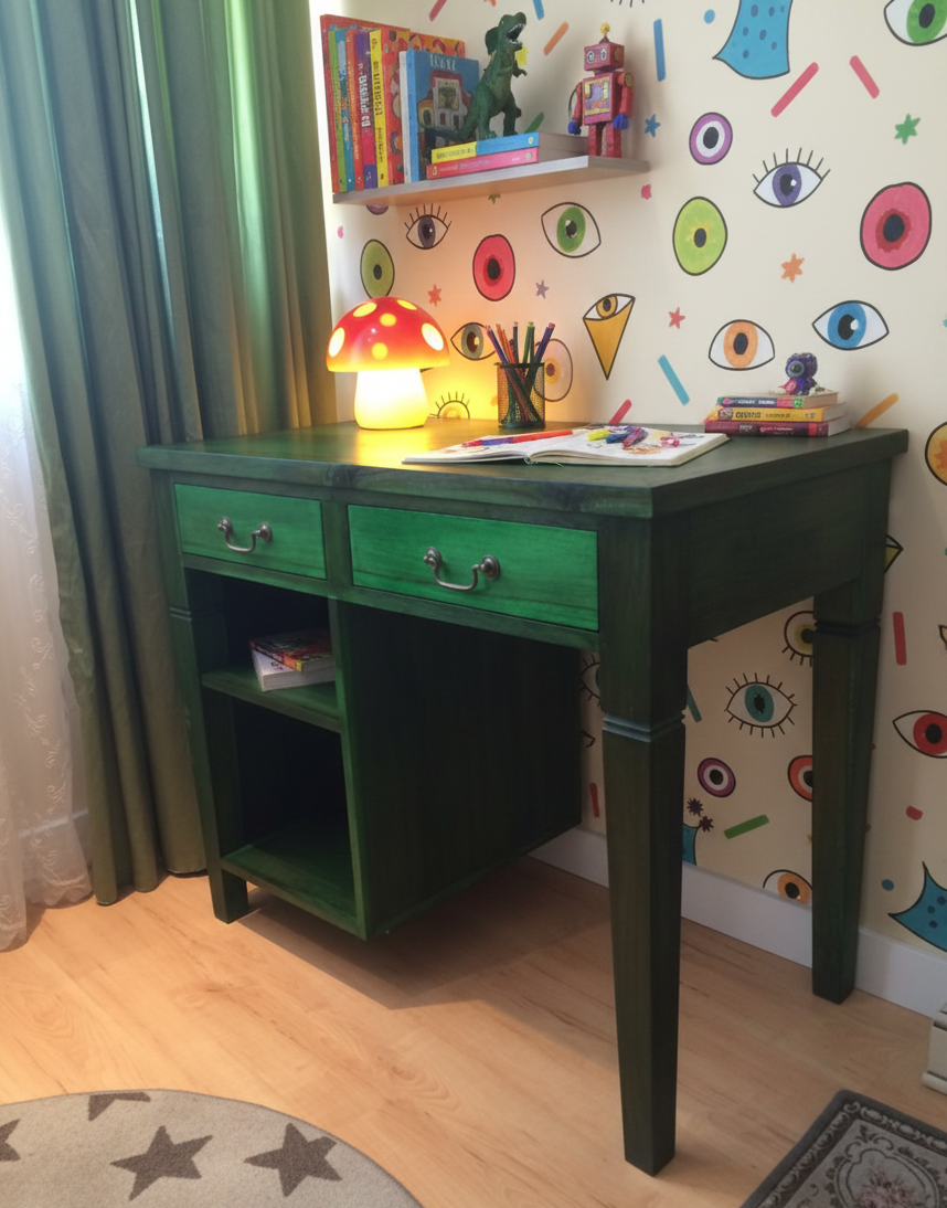 Escritorio colonial asiático a medida teca AM850