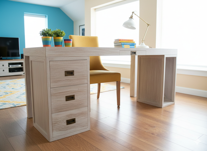 Escritorio colonial asiático a medida teca 15/21