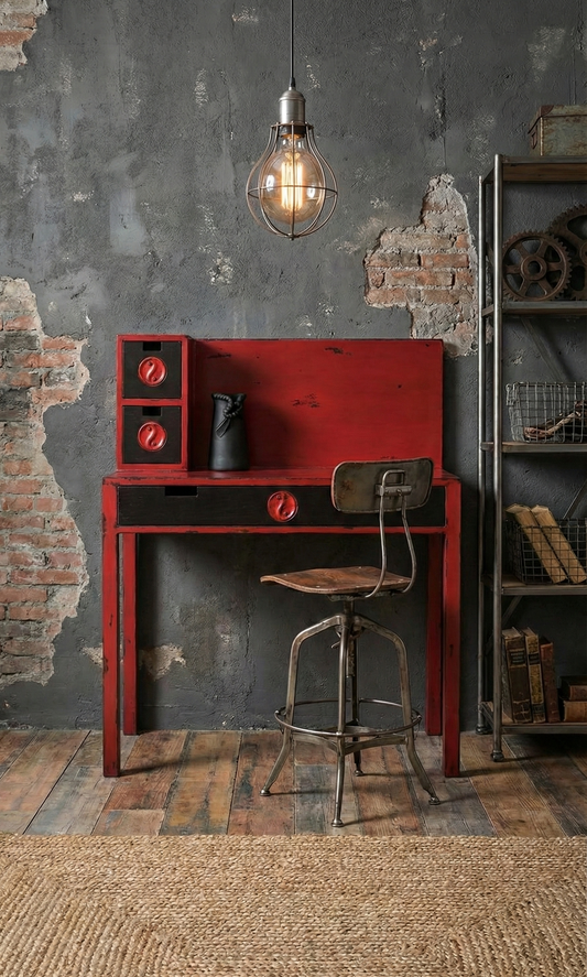 Escritorio colonial asiático a medida teca  03/21