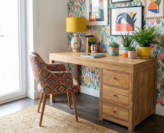 Escritorio colonial asiático a medida teca 02/21