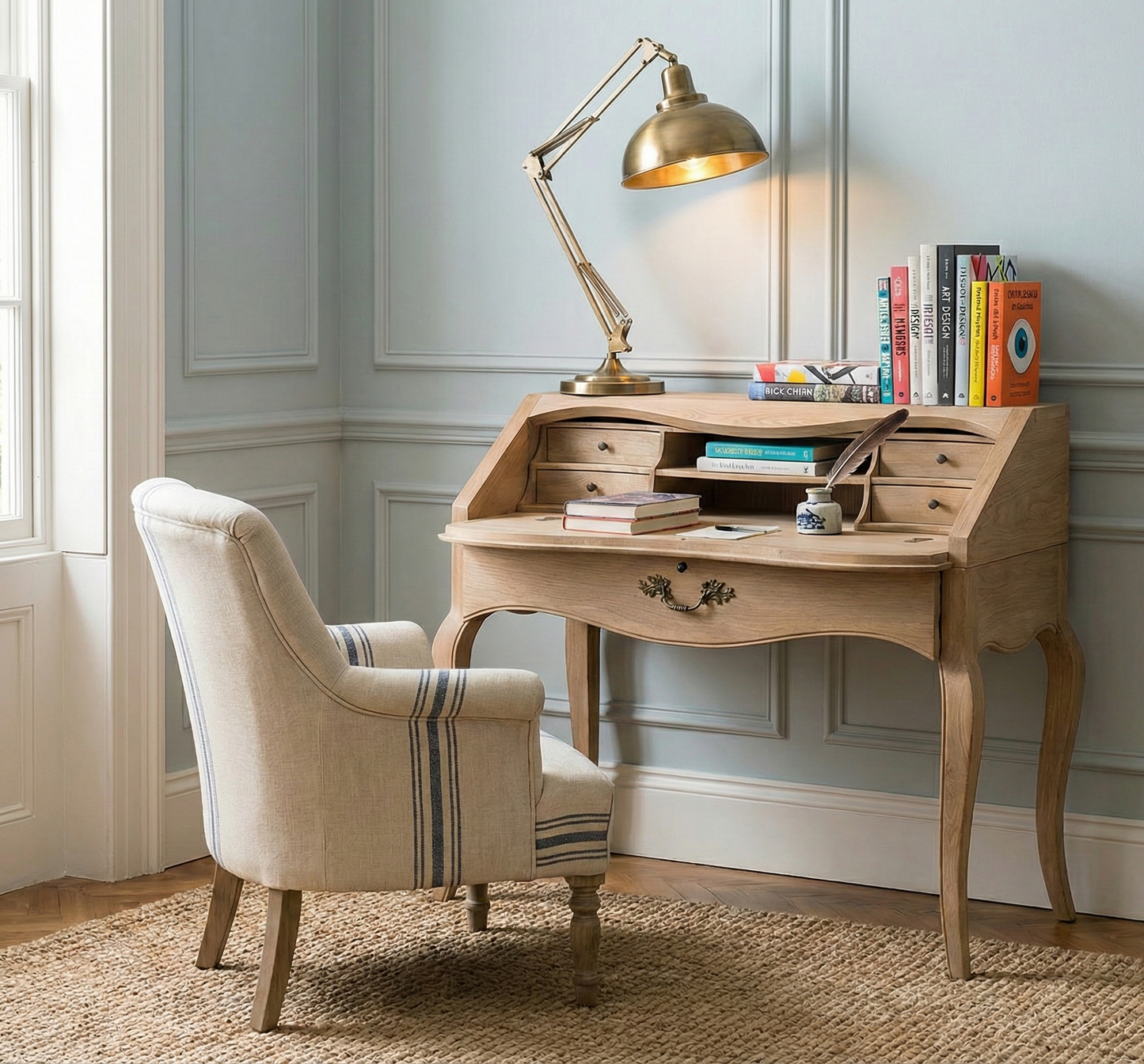 Escritorio colonial asiático a medida teca 05/21