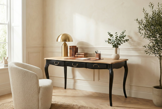 Escritorio colonial asiático a medida teca 16/21