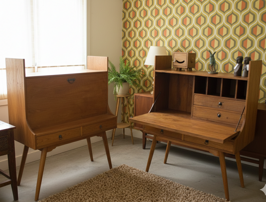 Escritorio colonial asiático a medida teca AM909