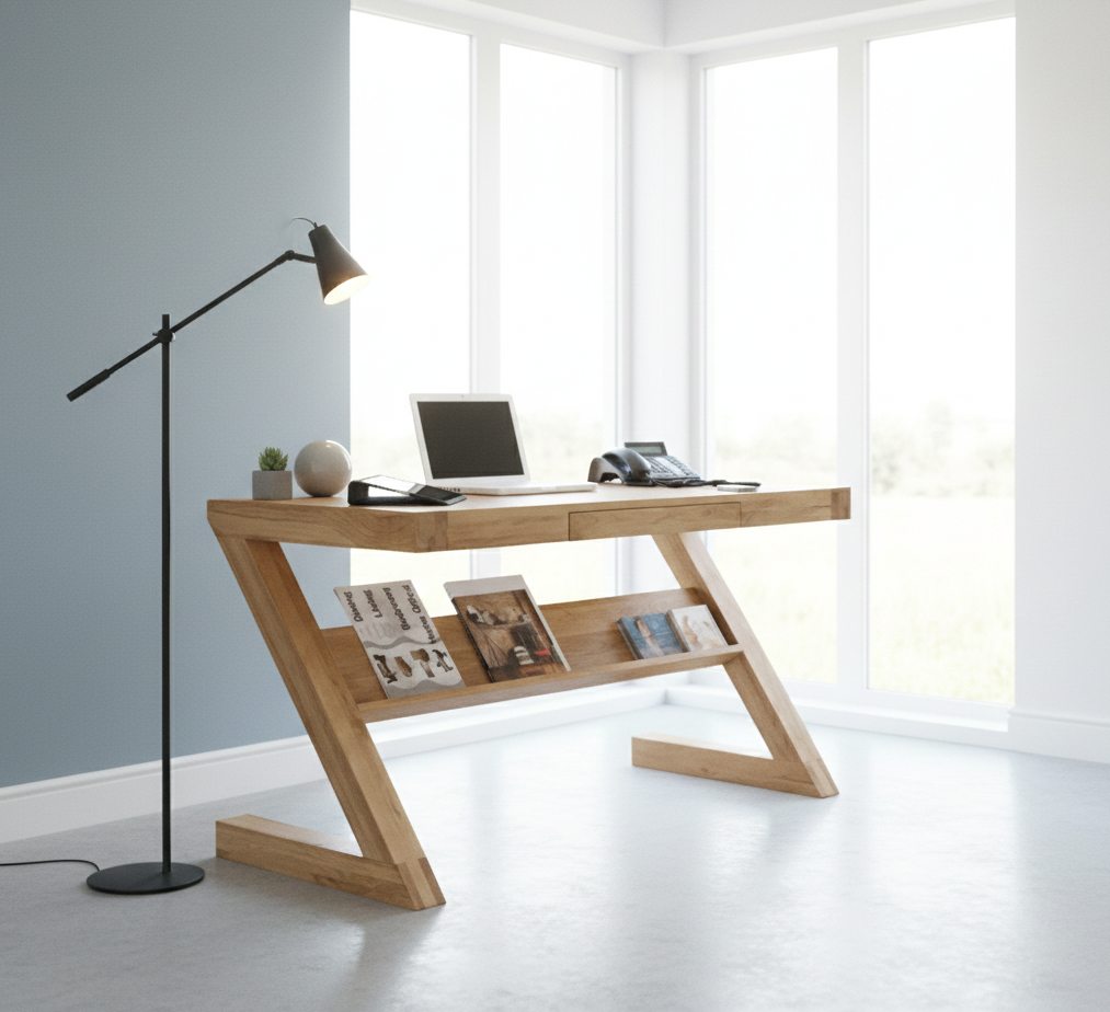 Escritorio colonial asiatico a medida en madera de teca - AM-20477