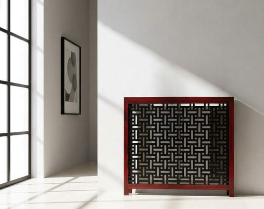 Cubreradiador colonial asiático a medida teca 10/35