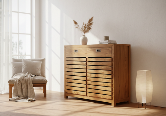 Cubreradiador colonial asiático a medida teca 05/35