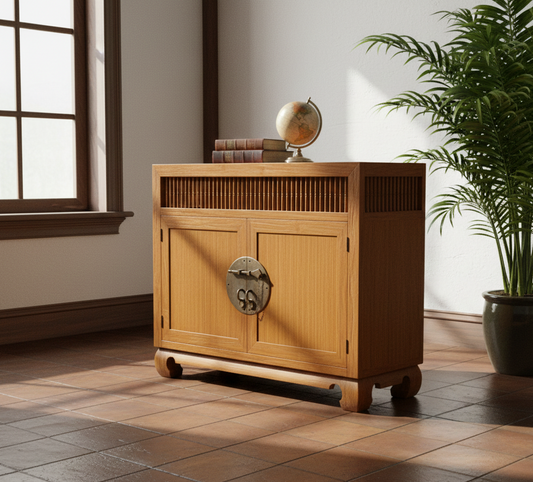 Cubreradiador colonial asiático a medida teca AM15/35