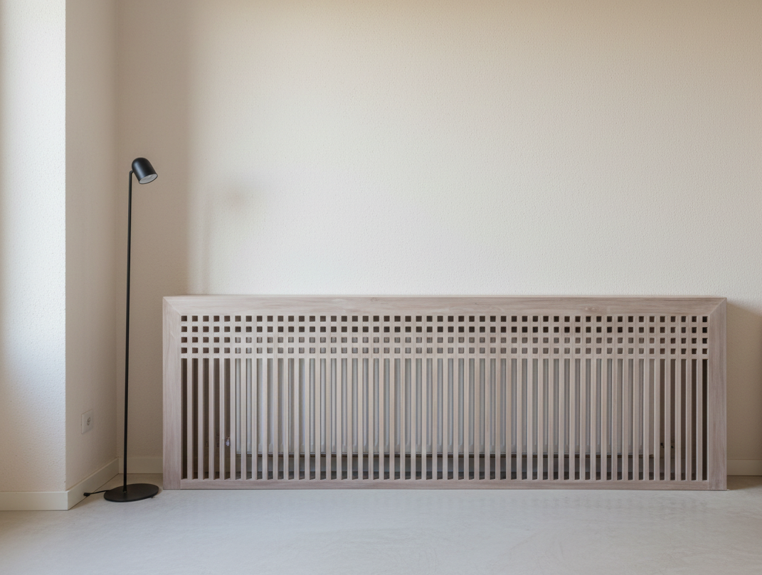 Cubreradiador colonial asiático a medida teca AM27/35