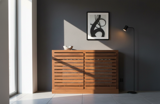 Cubreradiador colonial asiático a medida teca33/35