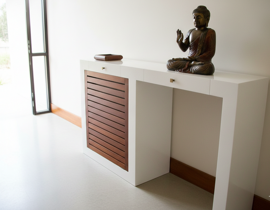 Cubreradiador colonial asiático a medida teca 08/35