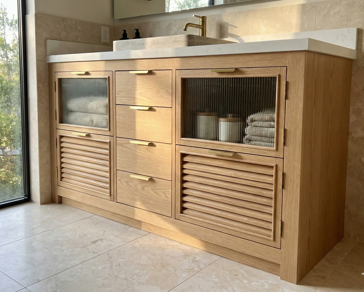 Mueble de Baño de teca artesanal estilo colonial asiático 02/26