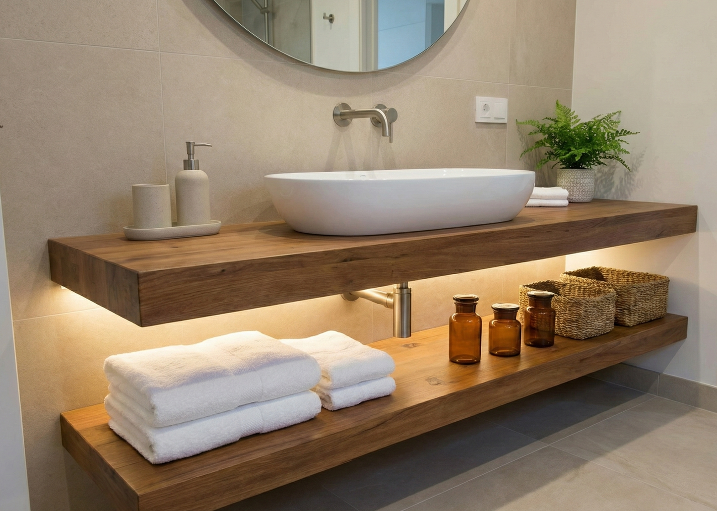 Mueble de Baño a medida colonial-asiático teca13/26