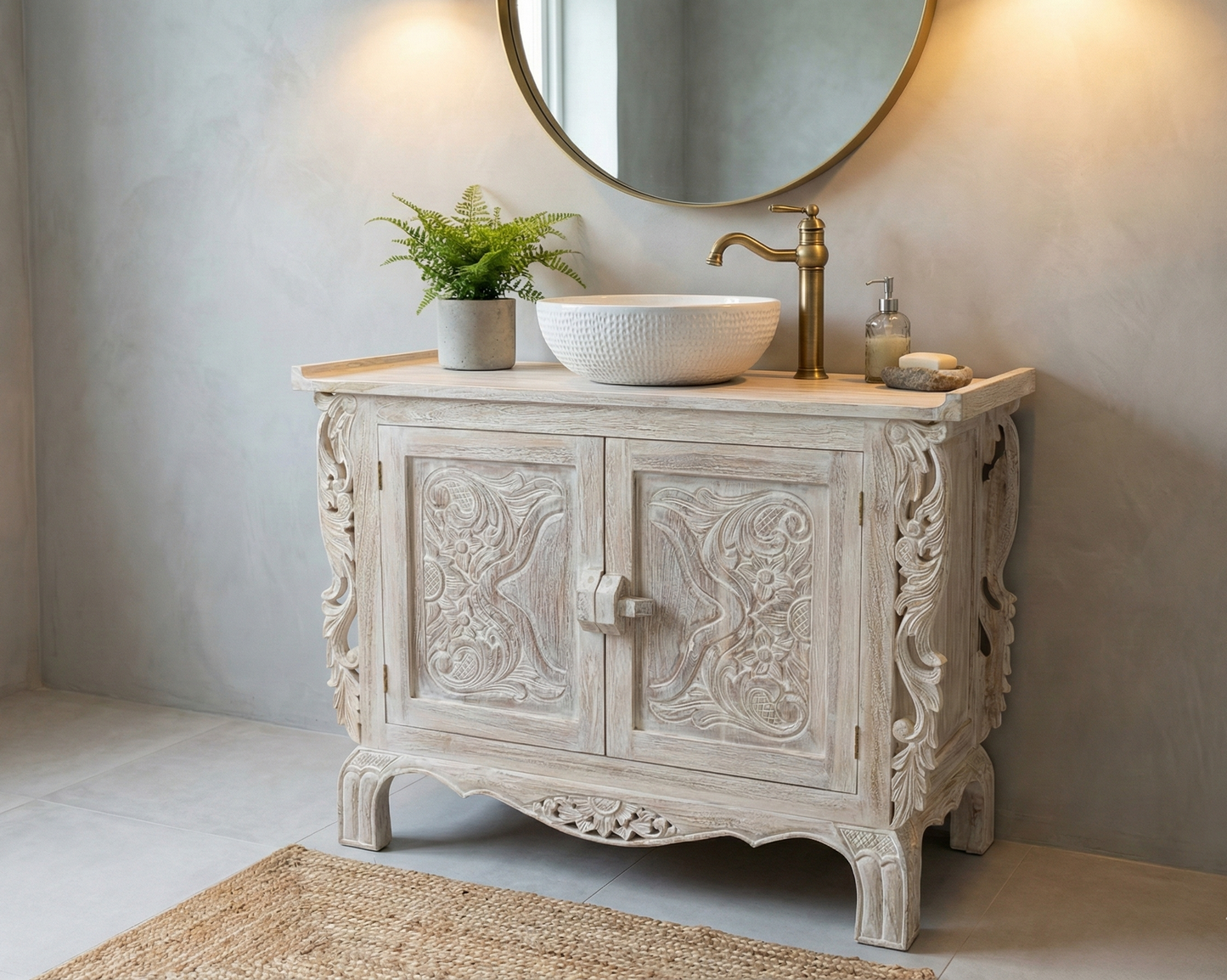 Mueble de Baño colonial asiático a medida en TECA - AM-14311