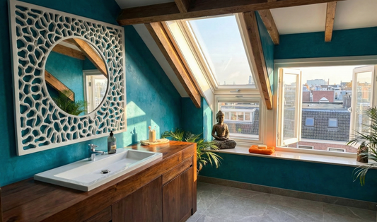 Mueble de baño colonial asiático a medida en teca 1/26
