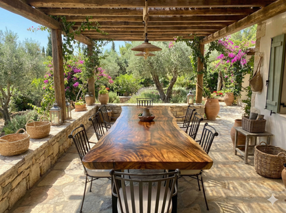 Mesa de comedor en madera maciza de Suar y patas de metal a elegir AM202211081213