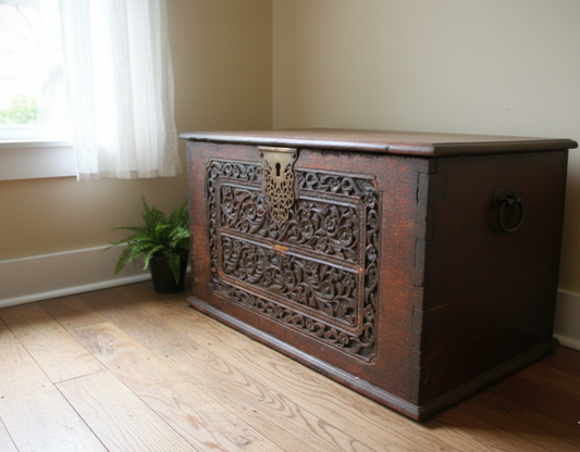 Baúl a medida teca tallado AM 21/34