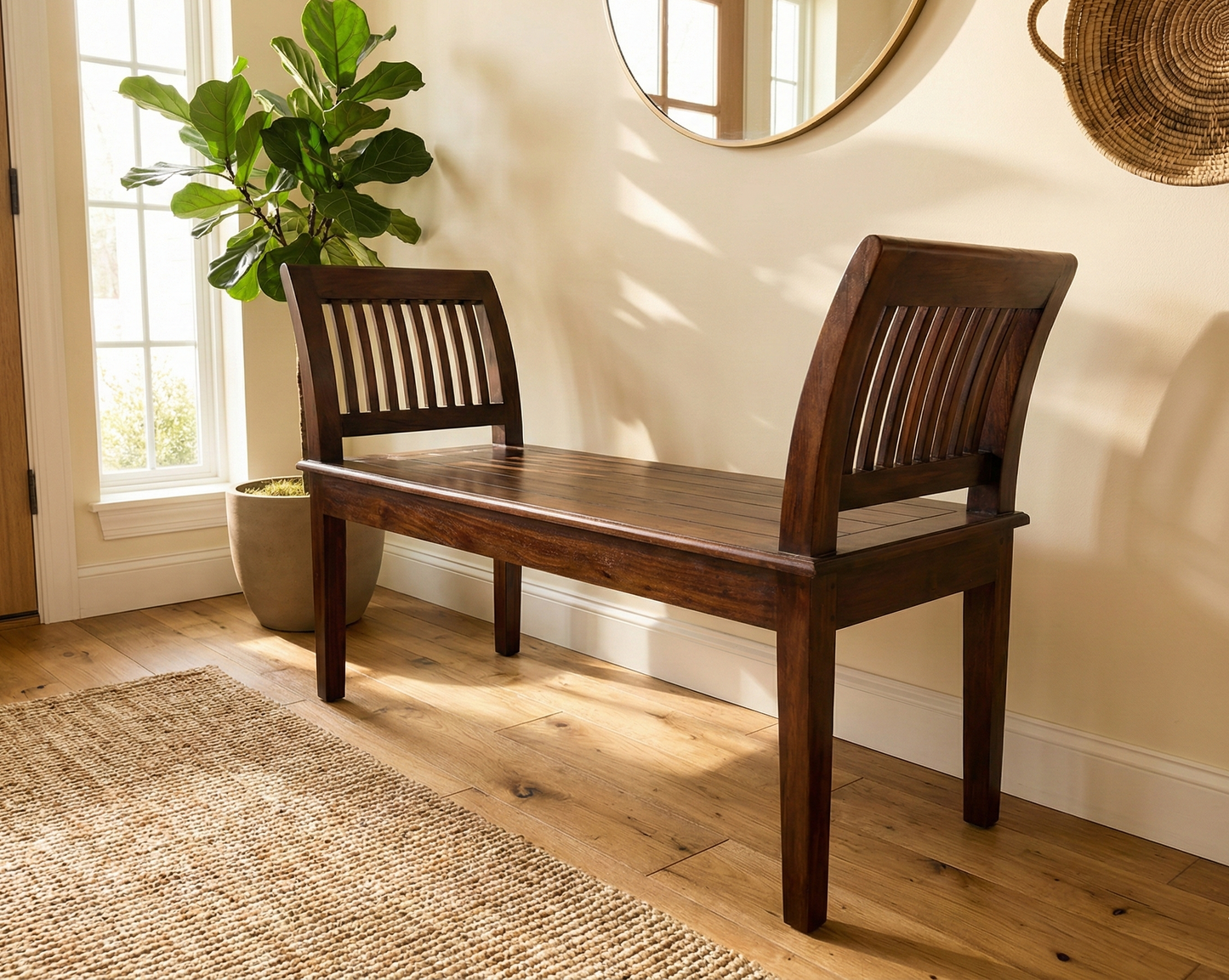 Banco colonial asiático  teca AM07/54