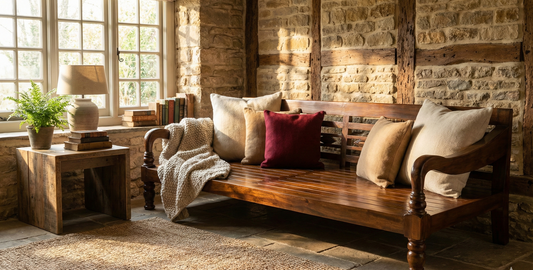 Banco colonial asiático a medida teca AM35/54