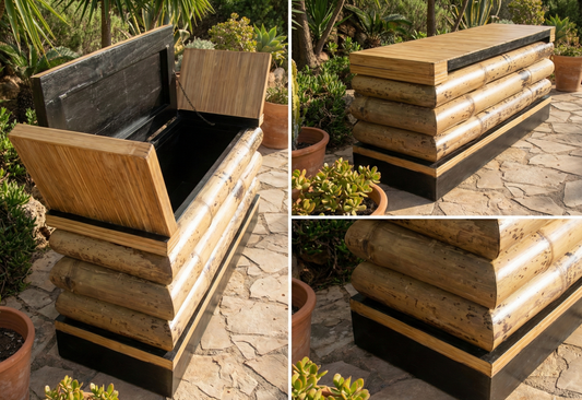 Baúl colonial asiático a medida bambú  AM10/34