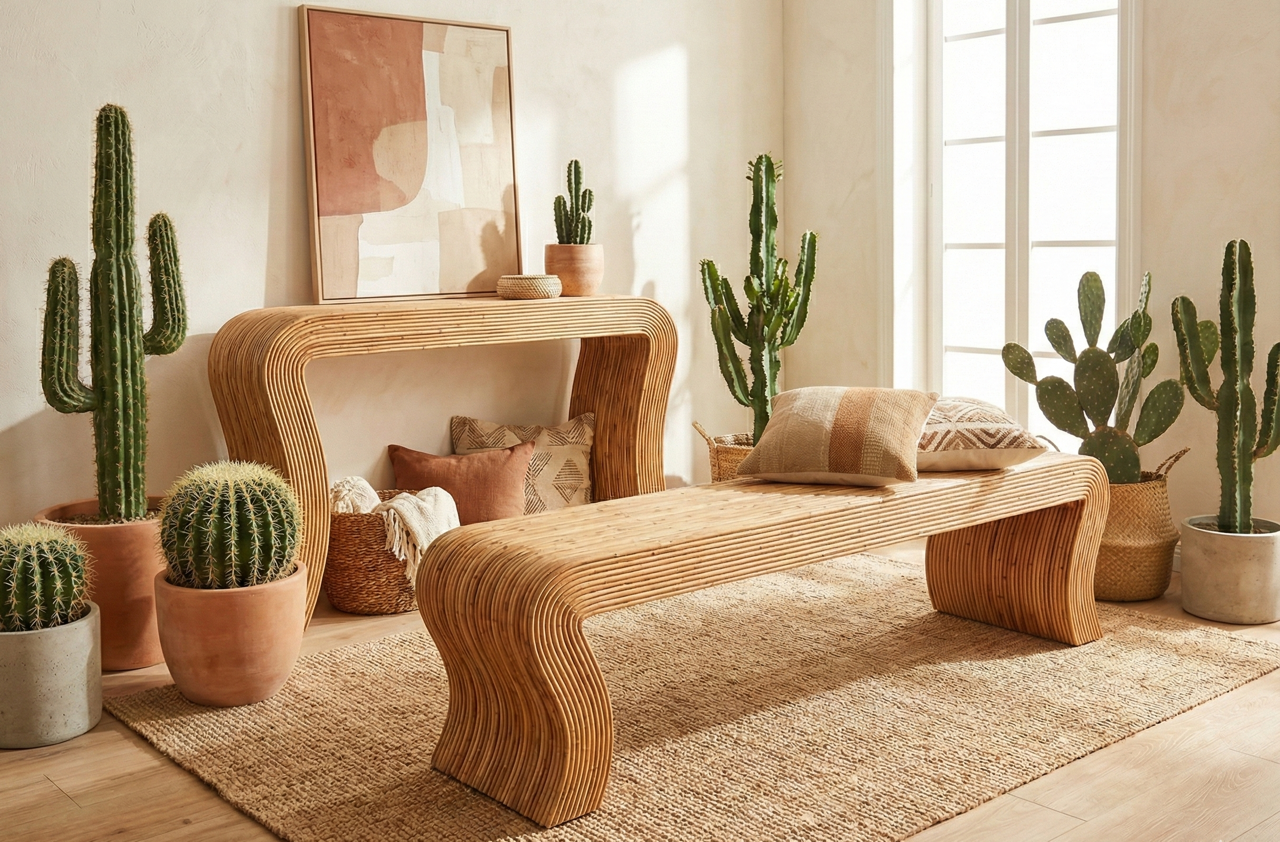 Banco colonial asiático a medida ratan AM7/47