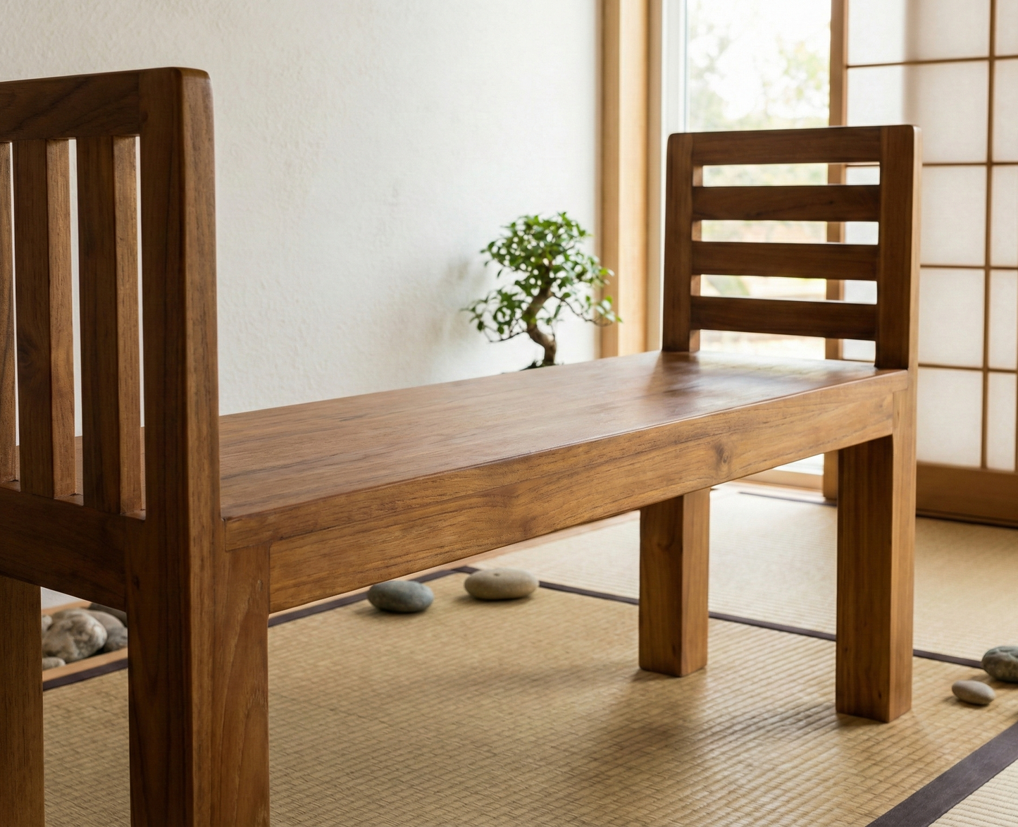 Banco colonial asiático a medida teca AM41/54