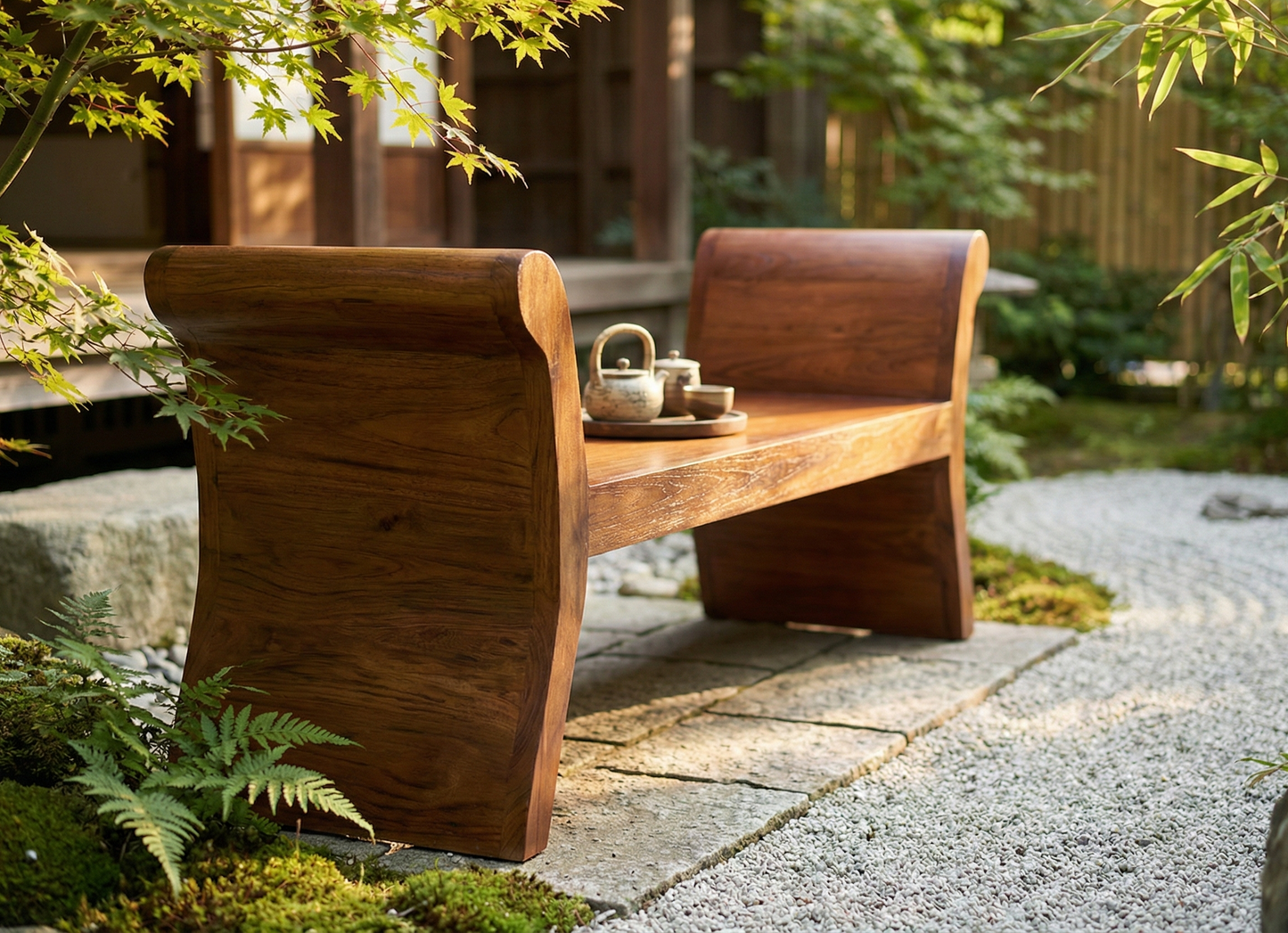 Banco colonial asiático a medida teca AM8/52