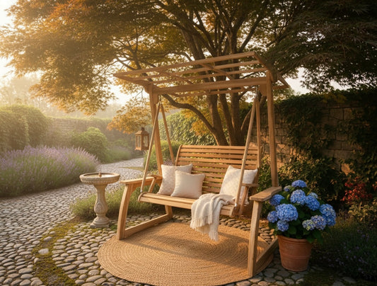 Banco de jardín columpio colonial teca AM44/54