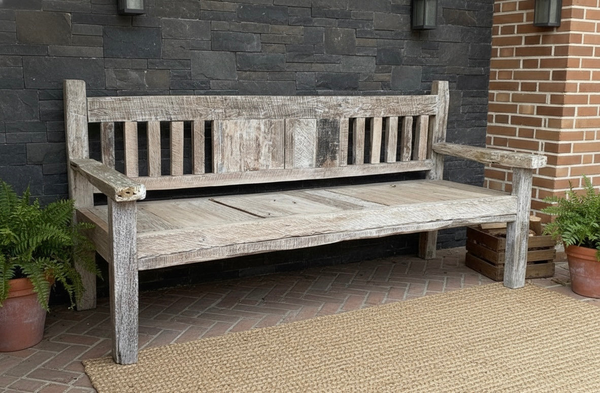 Banco colonial a medida teca reciclada AM202201241731