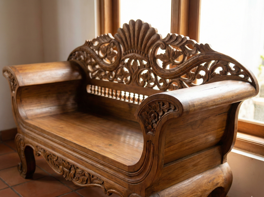 Banco colonial asiático a medida teca AM47/54