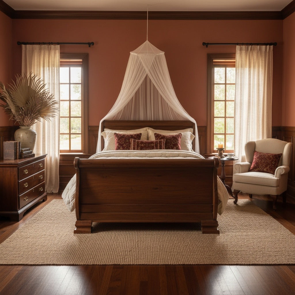 Cama colonial clásica teca a medida 07/61