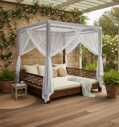 Cama  de exterior colonial asiatica a medida teca 55/61