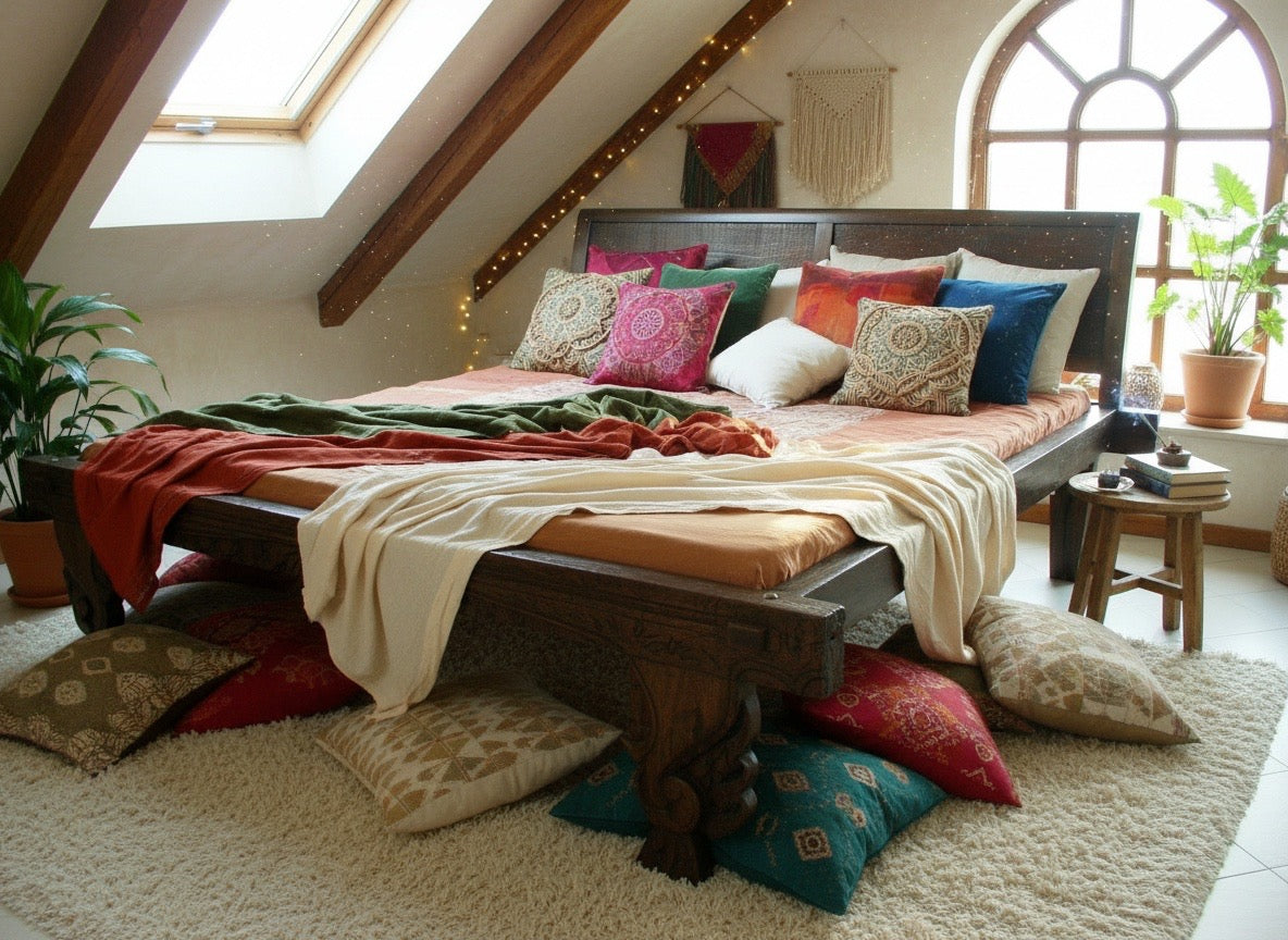 Cama colonial asiatica teca a medida 30/61