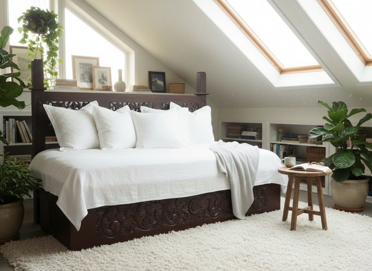 Cama banco colonial asiática a medida teca 20/61