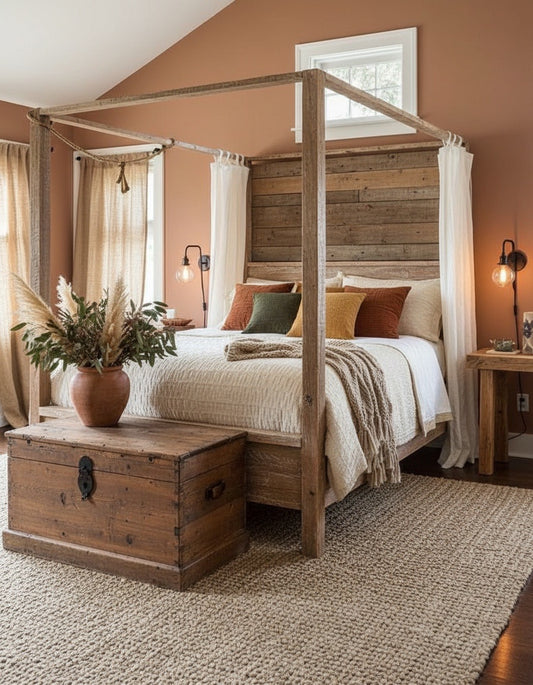 Cama a medida estilo colonial-asiático – AM-20085