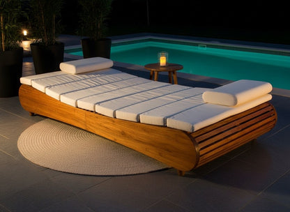 Cama colonial asiática porches piscinas a medida teca 38/61