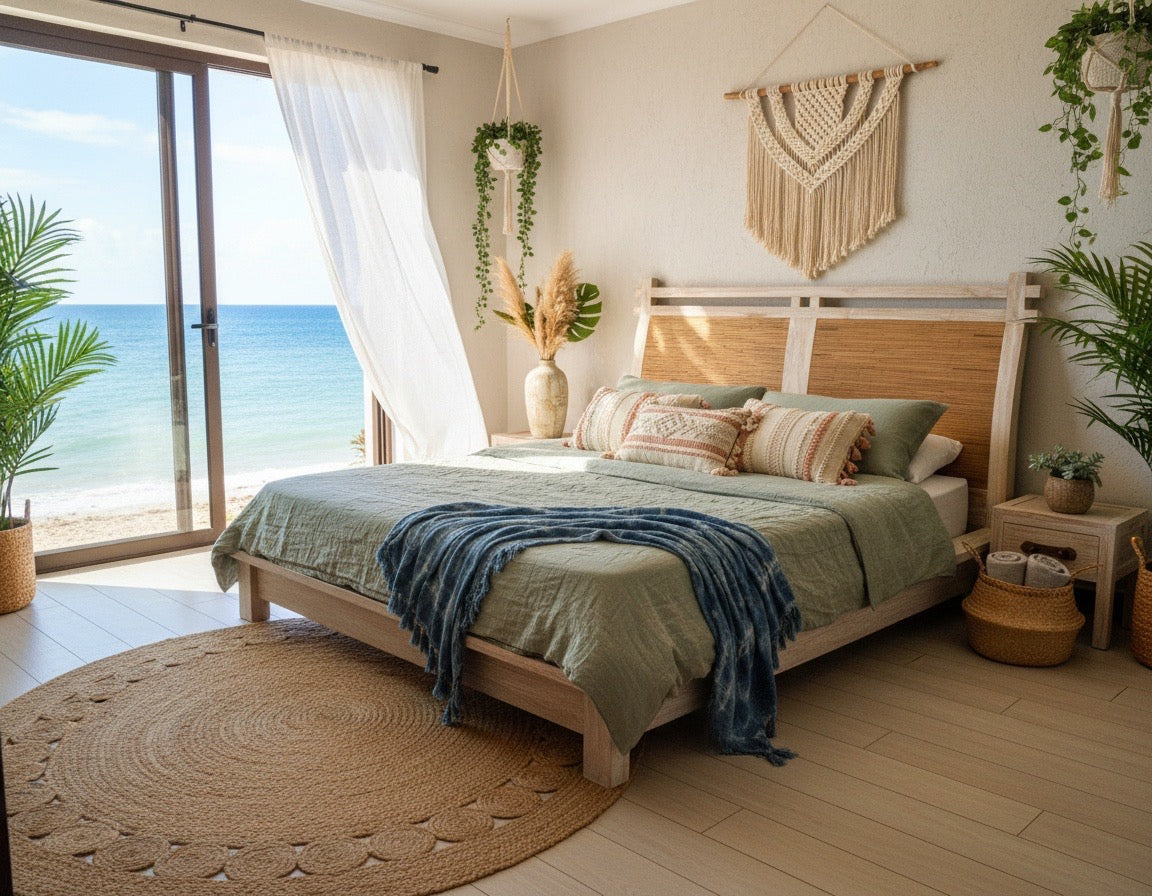 Cama colonial asiática medida teca y bambú  24/61