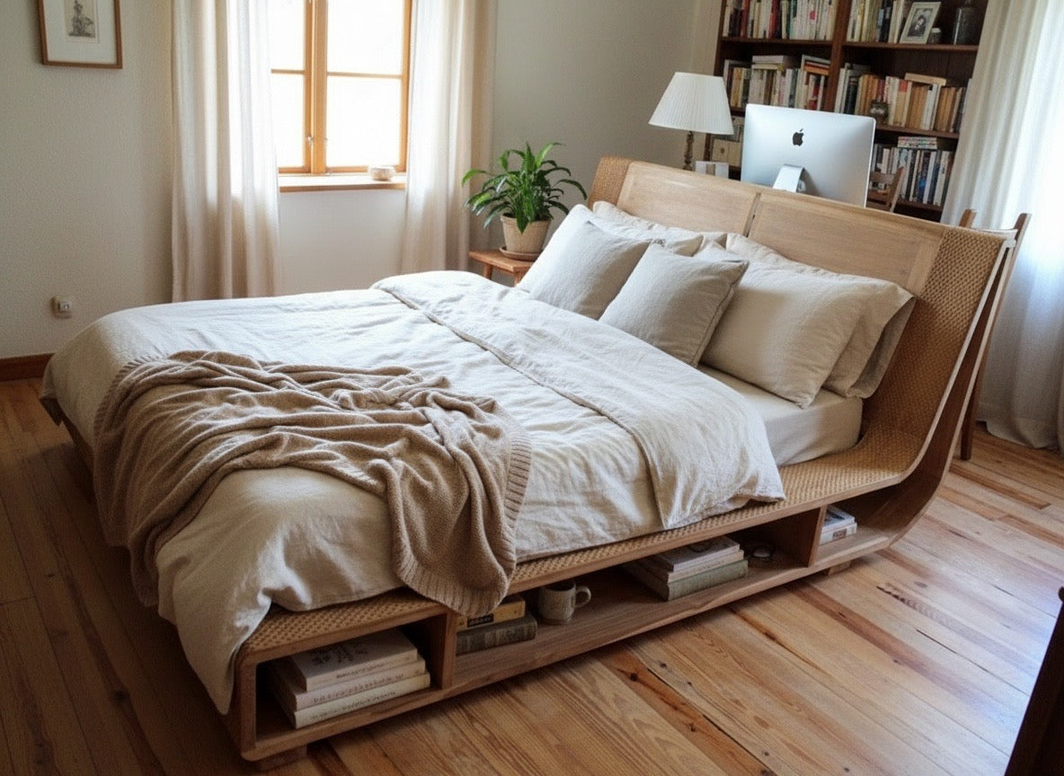 Cama colonial asiática a medida teca 05/61