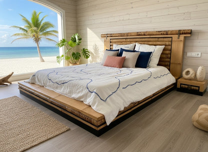 Cama colonial asiática a medida bambú tigre 06/61