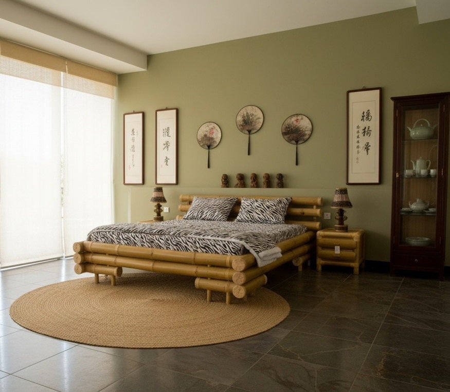 Cama colonial asiática a medida bambú 51/61