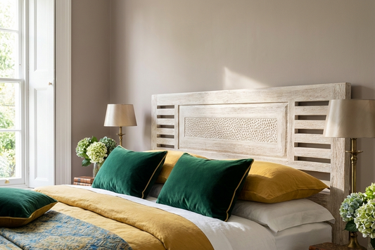 Cabecero colonial asiático a medida teca AM8/56