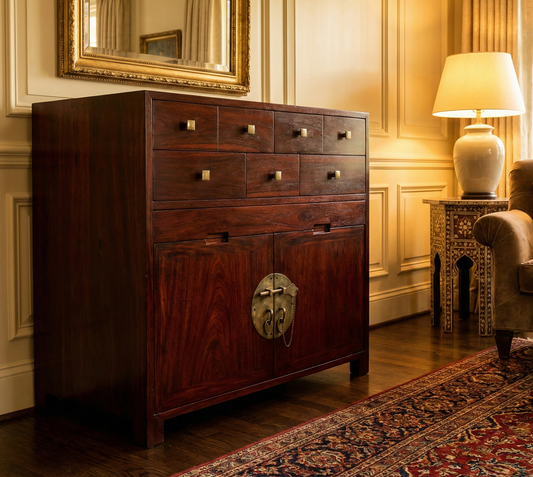 Cómoda colonial asiática a medida teca AM54/56