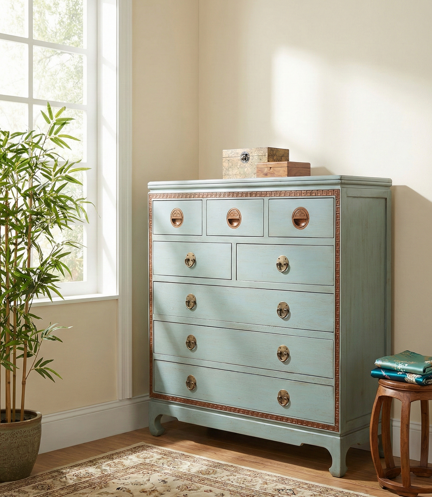 Cómoda colonial asiática a medida teca AM50/56