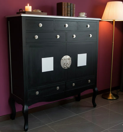 Cómoda colonial a medida teca con tallado artesanal AM202205241359